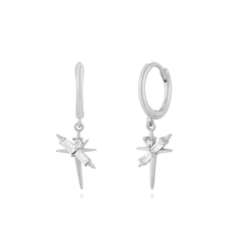 copy of Light pink zircons moon and star hoop earrings