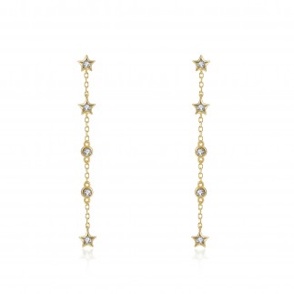 Zircons chain hoop earrings