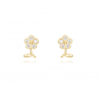 Zircons daisy flower stud...