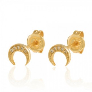 Moon zircon stud earrings