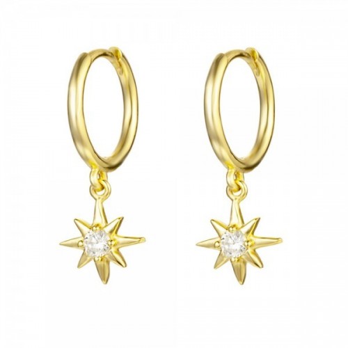 Shooting star hoop earrings