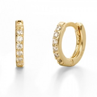 White zircon hoop earrings