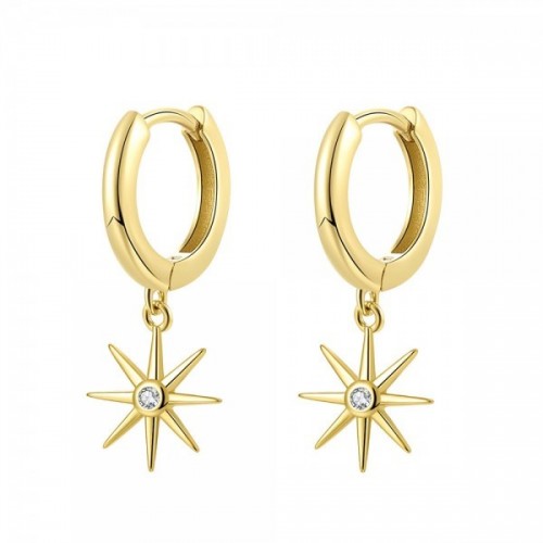 Punk star hoops earrings