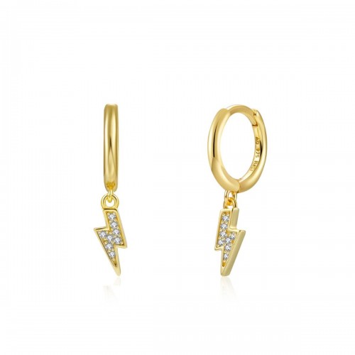 Small zircon lighting hoop earrings